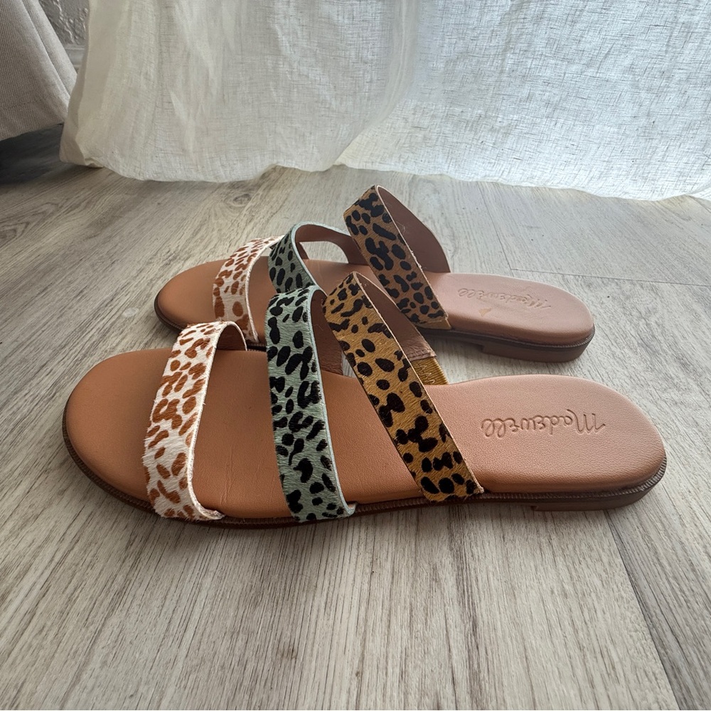 Matisse Leopard Print Sandals in Brown, Tan, and Cream